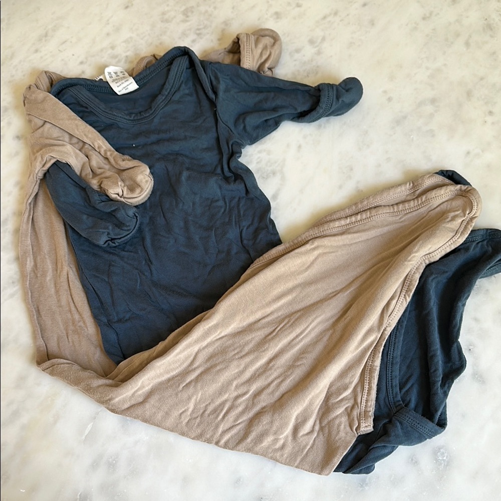 Blue and Tan Long Sleeve Shirt